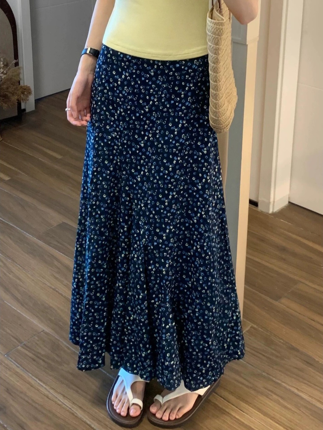 Midi Skirt Floral - Falda midi de talla grande con