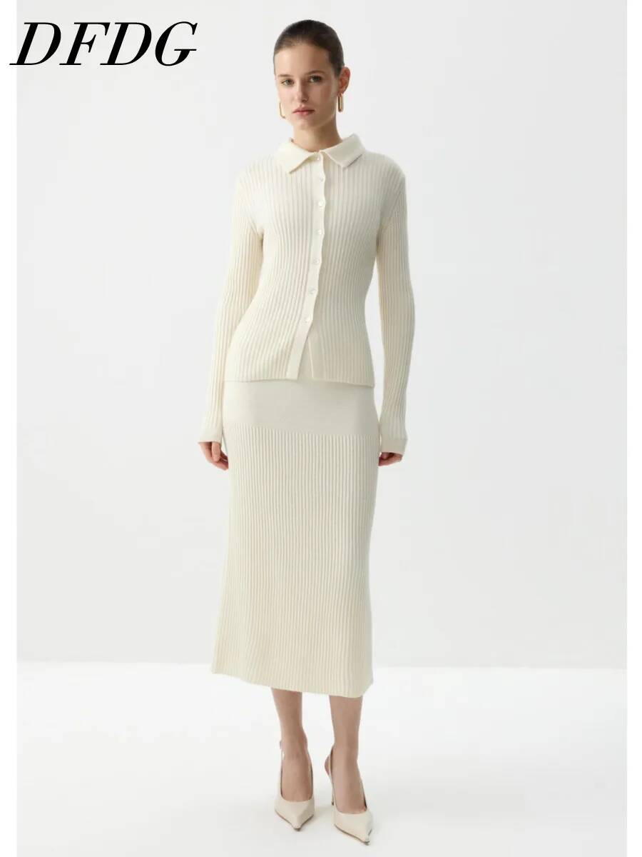 Midi Skirt Floral - Conjunto de Dos Piezas de Punto