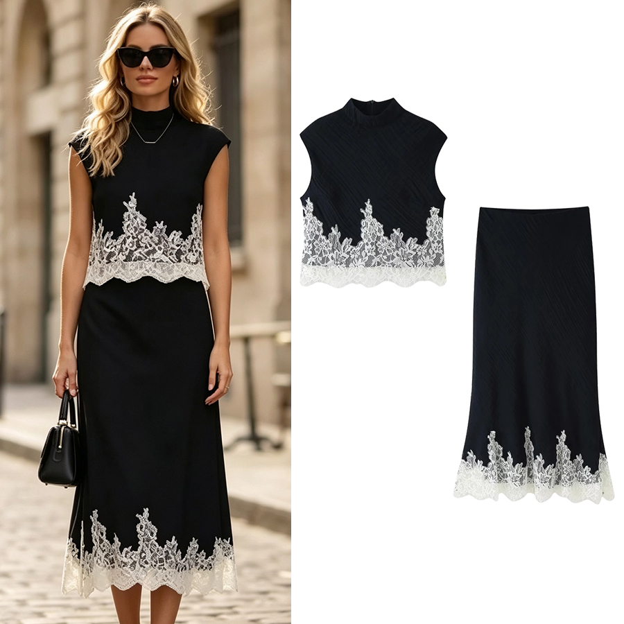 Midi Skirt Floral - Conjunto de falda y top de