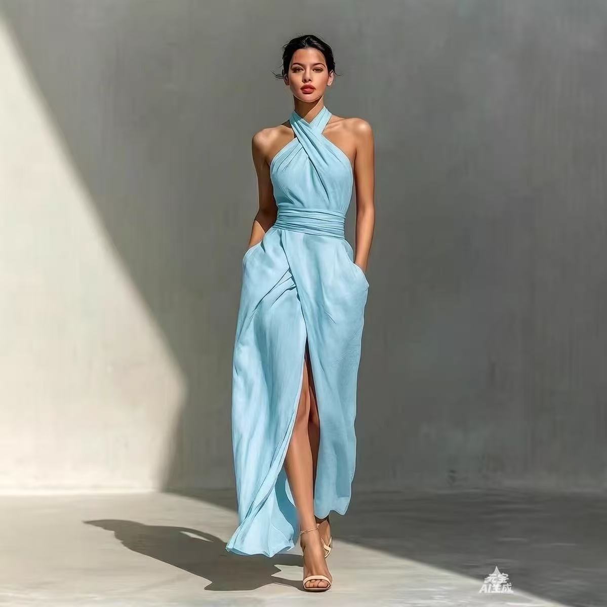 Vestido largo bohemio con aber - Maxi Dress Halter reseña y precio