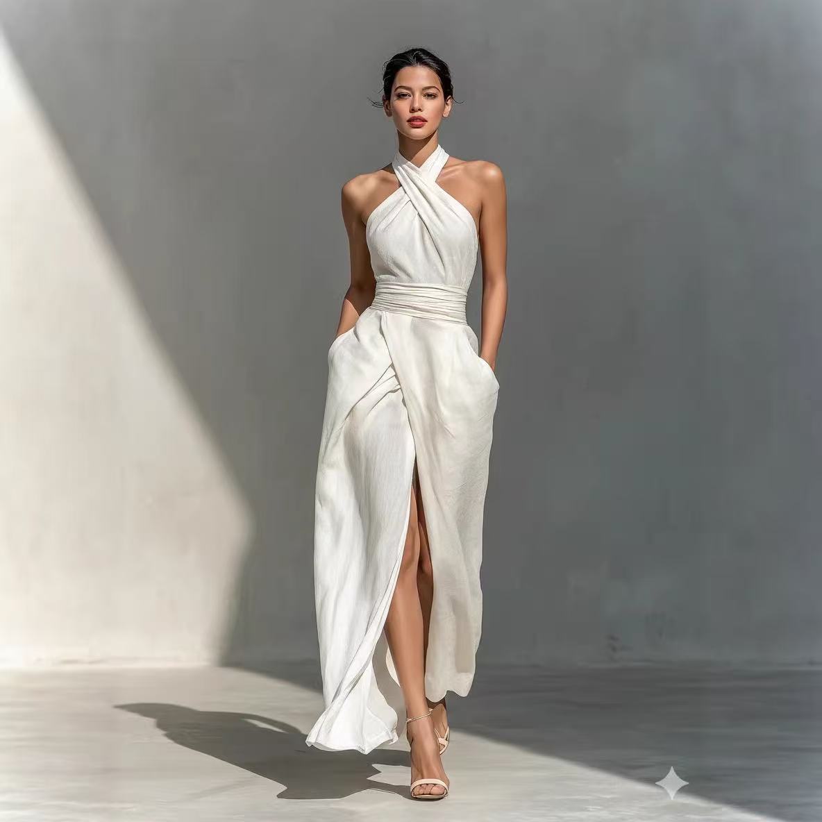 Vestido largo bohemio con aber - Maxi Dress Halter reseña y precio